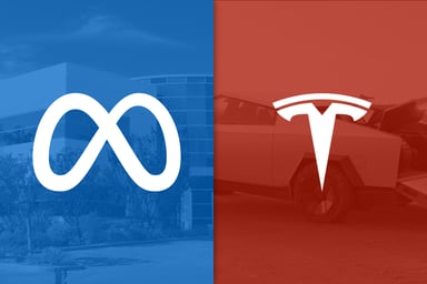Meta Platforms and Tesla logos