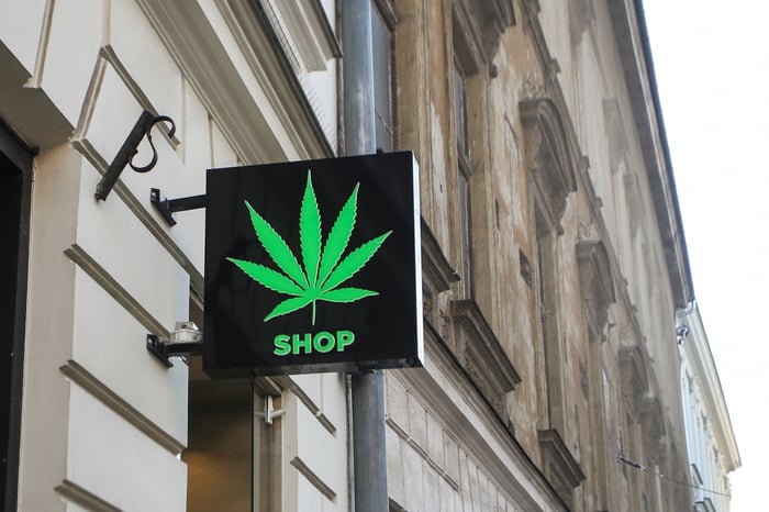 Cannabis dispensary sign.