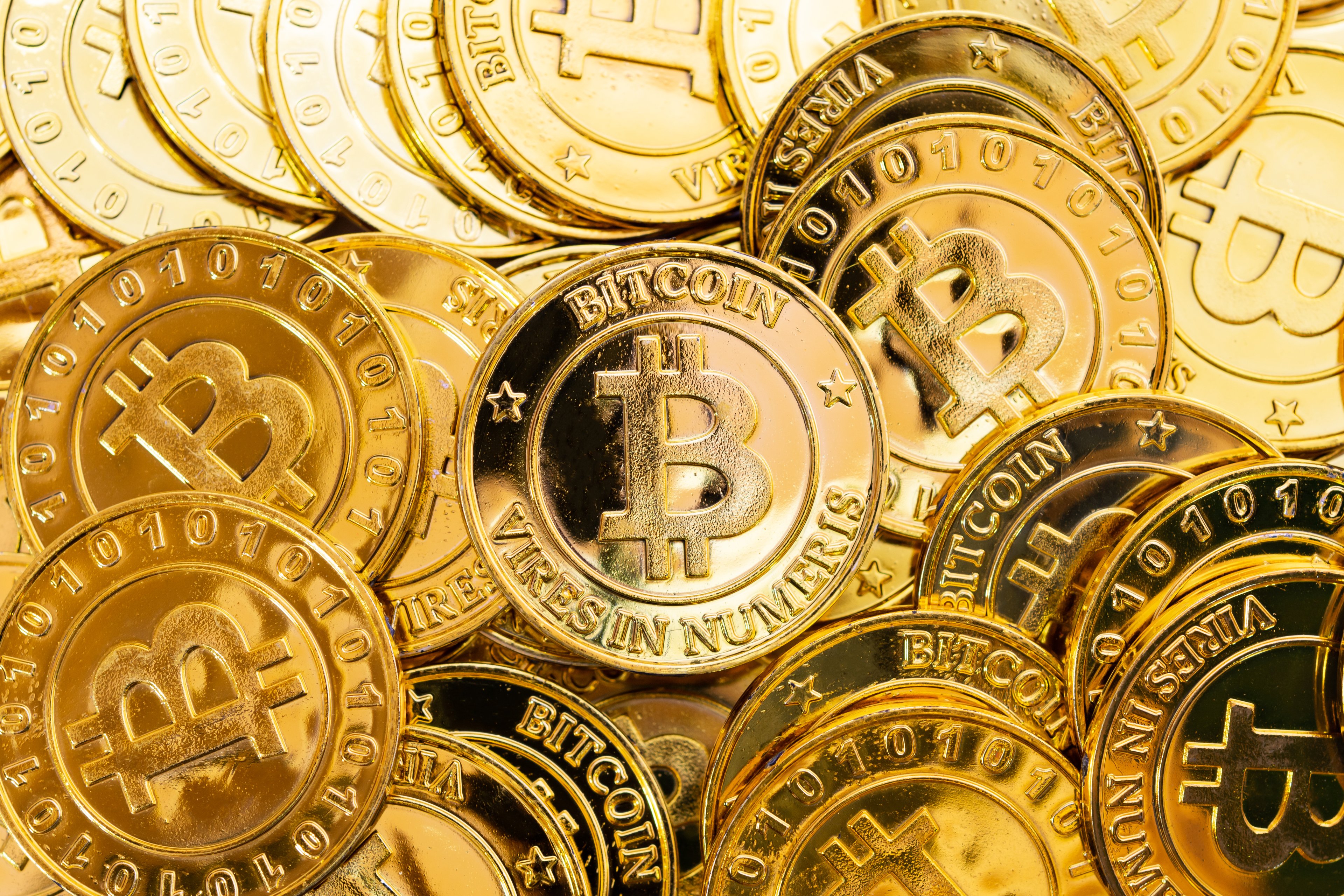 Gold Bitcoin pile