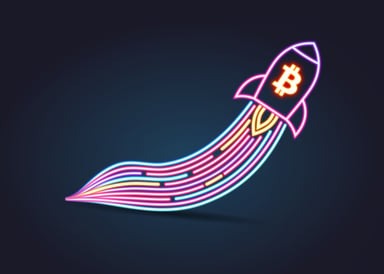 Bitcoin rocket ship