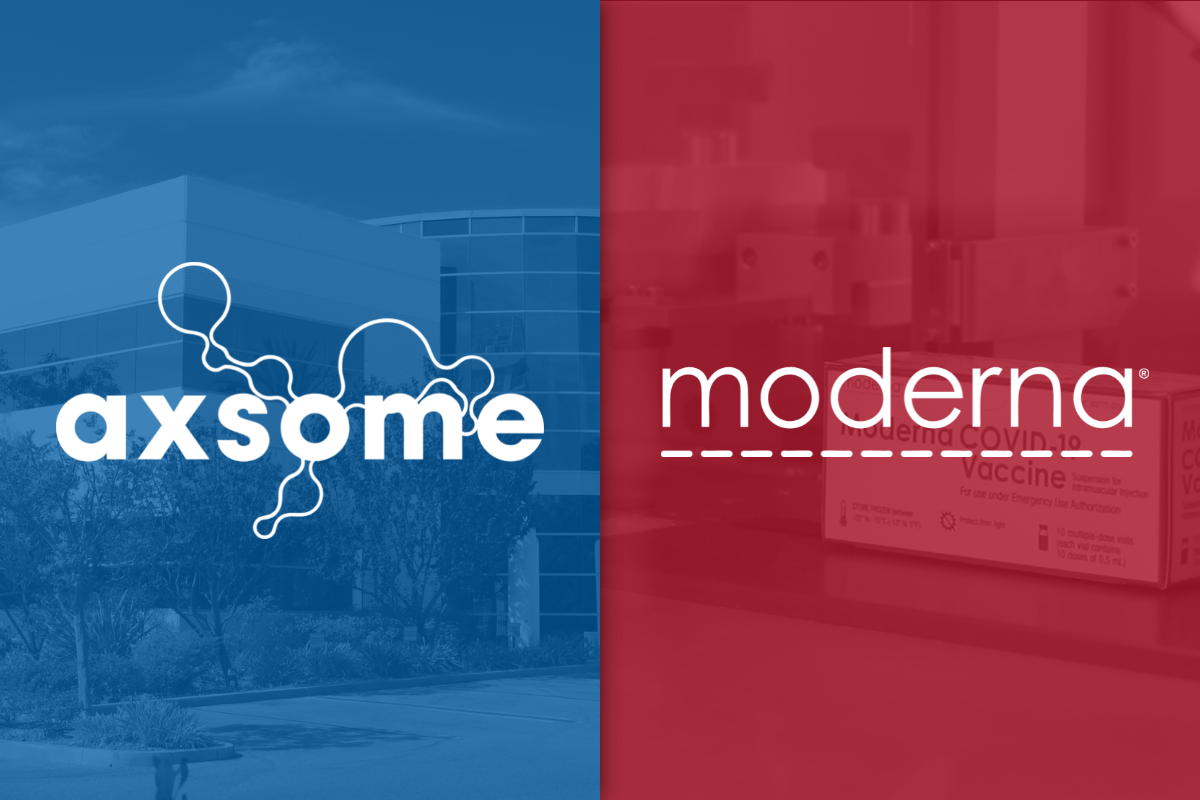 Axsome Therapeutics and Moderna logos