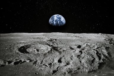 view of earth from moon getty