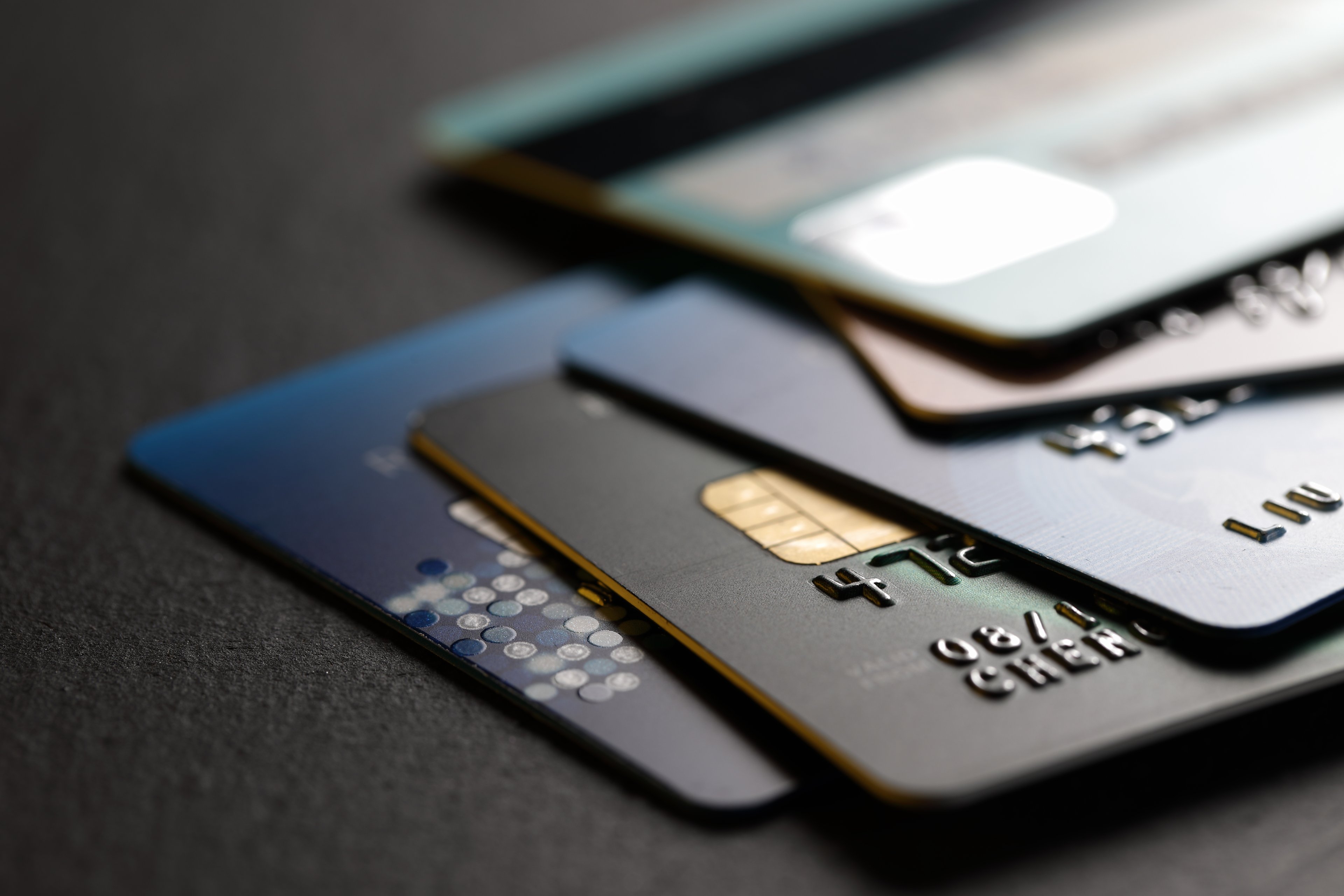 A stack of payment cards