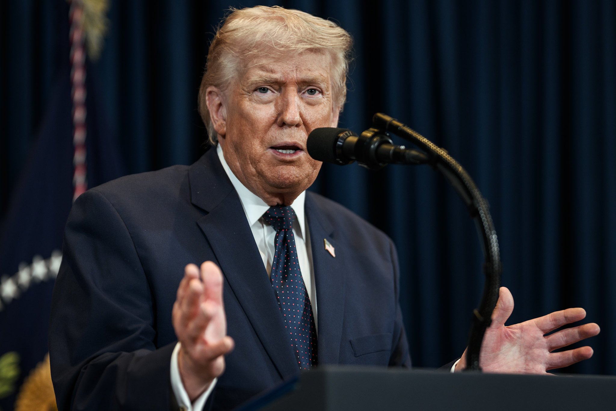 President Donald Trump WH BW Photo Press Conference Daniel Torok
