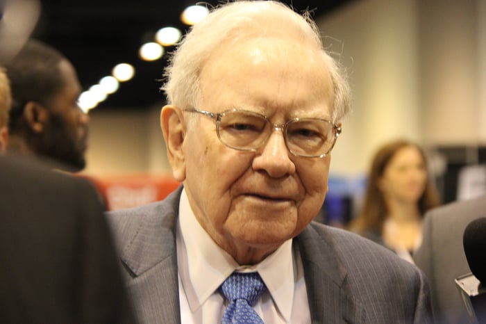 Warren Buffett in a suit.