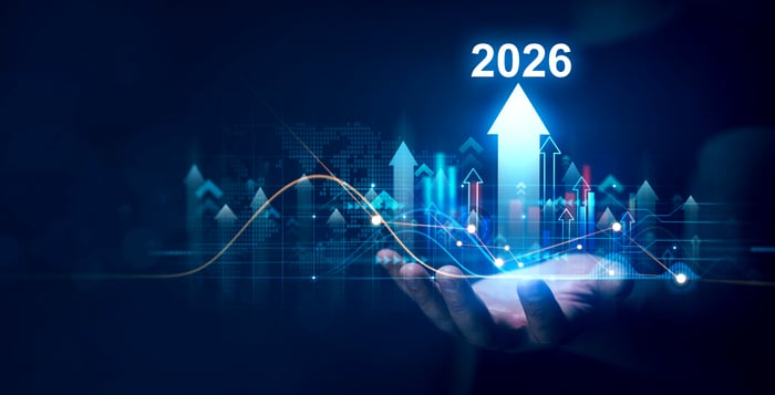 Stock chart going up in 2026.