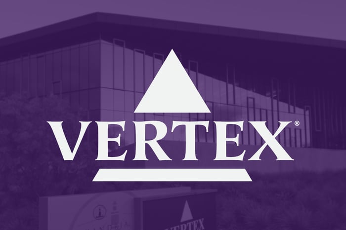 Vertex Pharmaceuticals logo.