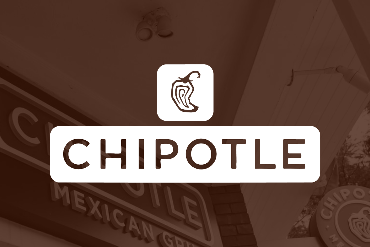 Chipotle logo on brown filter with Chipotle signage in background_The Motley Fool