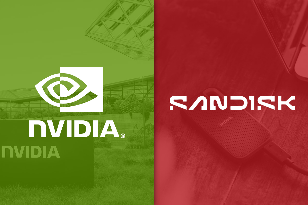 NVDA and SNDK logos