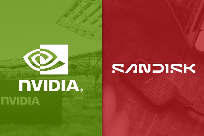 Nvidia and Sandisk logos.