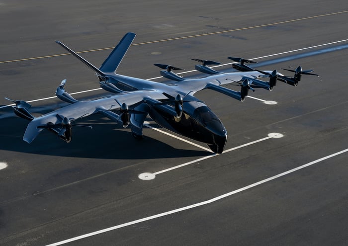 Archer Aviation aircraft on the tarmac. 