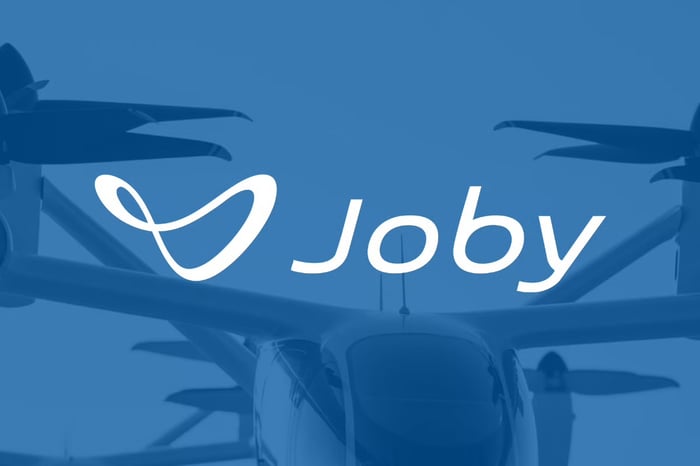 Joby logo against a blue background.