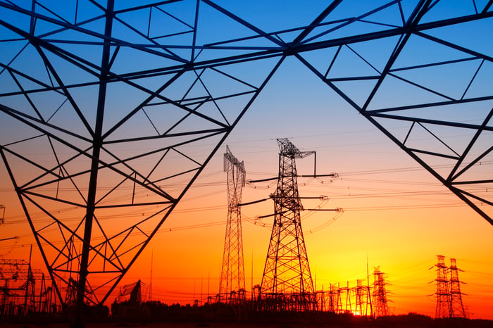 Electric towers and power lines.