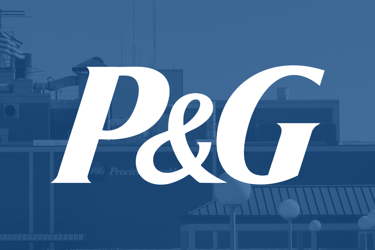 Procter & Gamble logo on blue filter with factory in background_ The Motley Fool