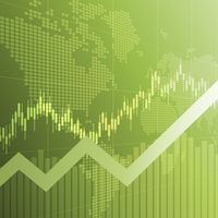 Stock chart in green