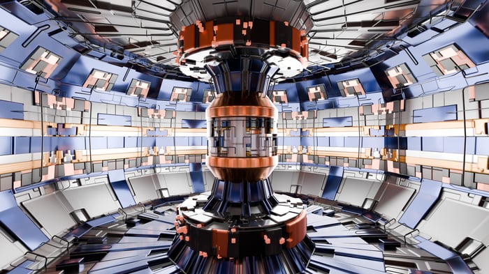 Inside look at a small modular nuclear reactor.