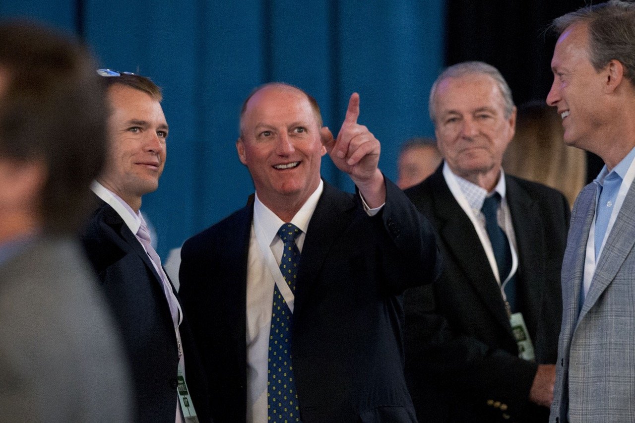 Berkshire Hathaway CEO Greg Abel at a gathering with other executives.