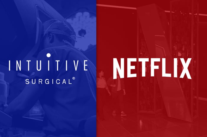 Intuitive Surgical and Netflix logos.