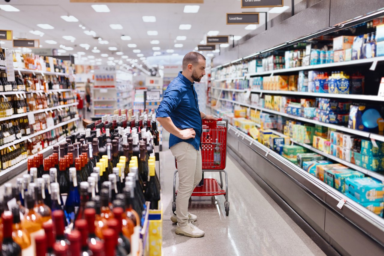 Shopper walkng the aisles