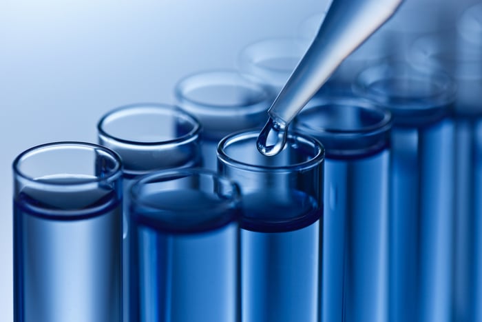 A pipette and test tube. 