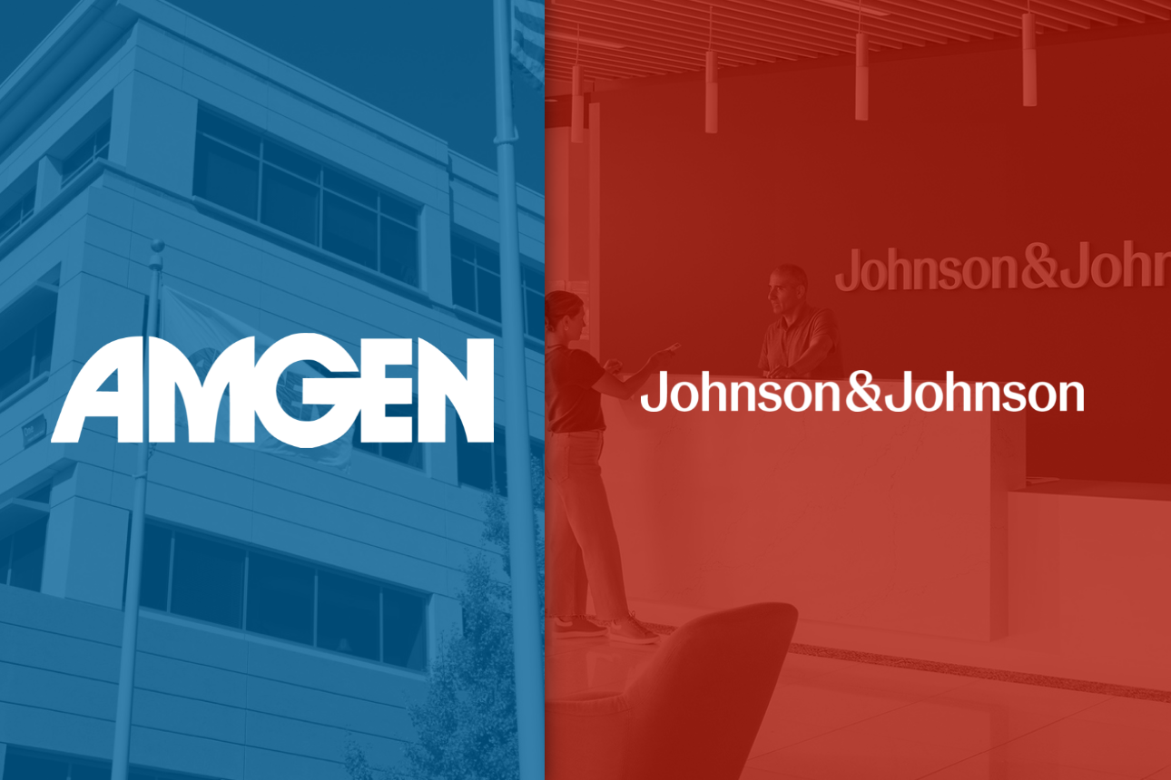 Amgen and Johnson & Johnson logos source-TMF
