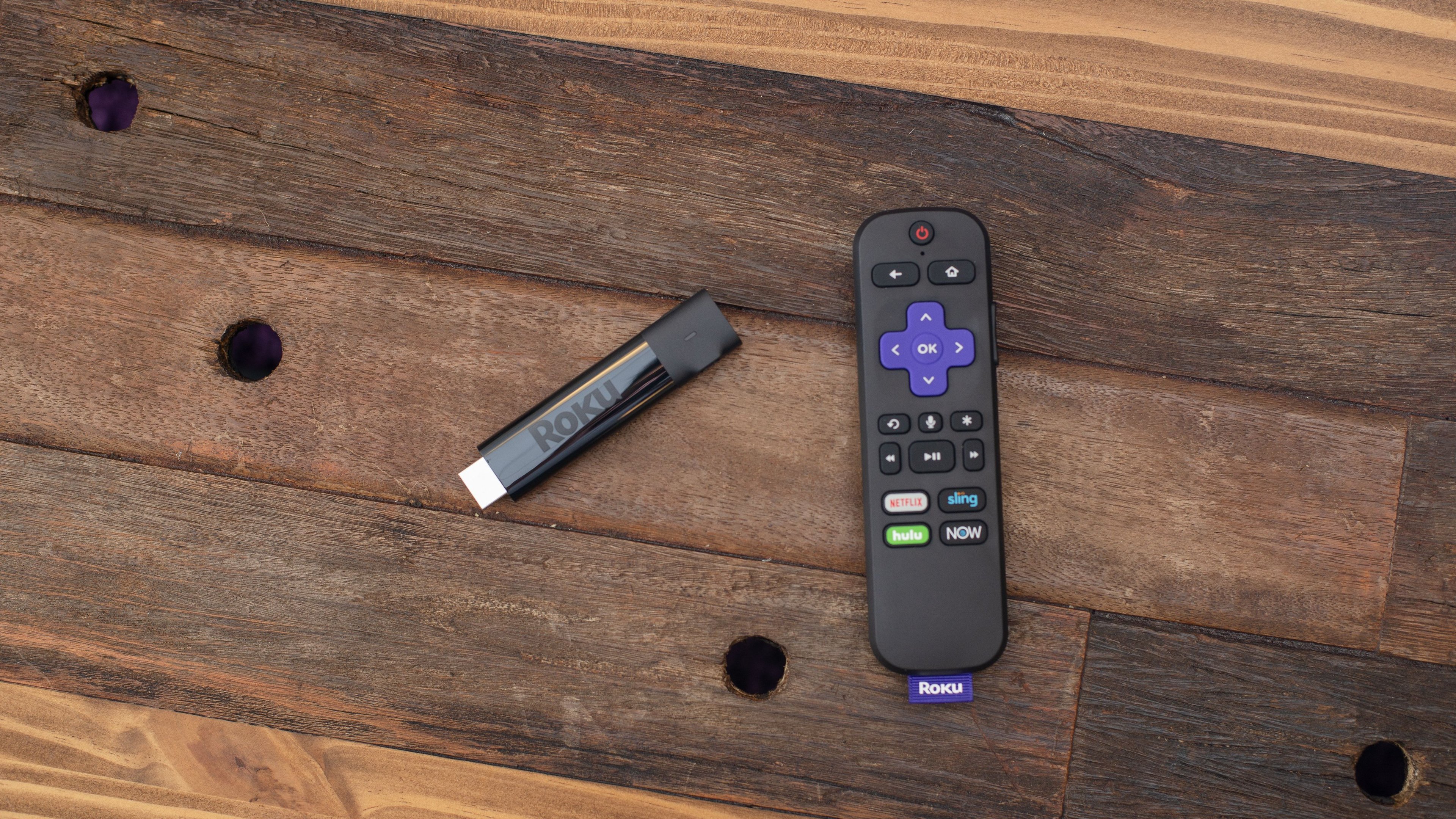A Roku Stick and remote.