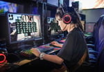 Person playing online video game