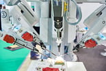 A robotic surgery machine.