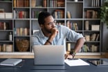 Computer user in deep thought