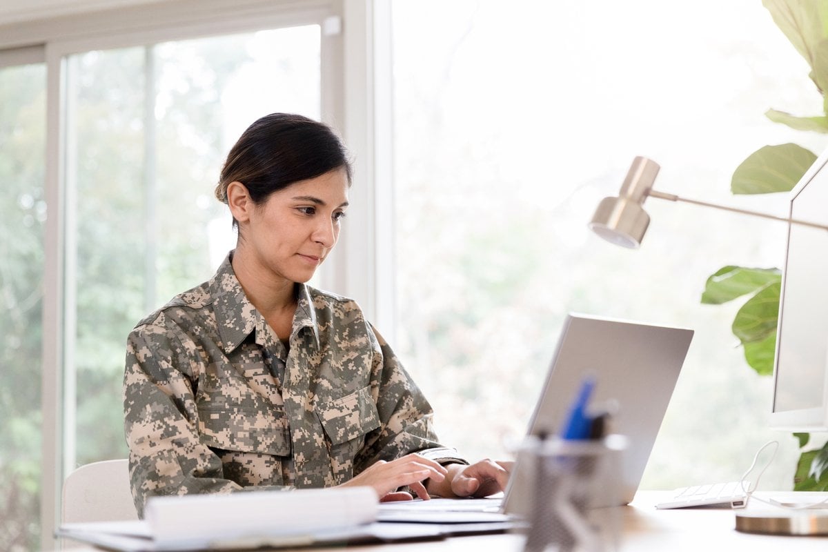 Getty - military person laptop