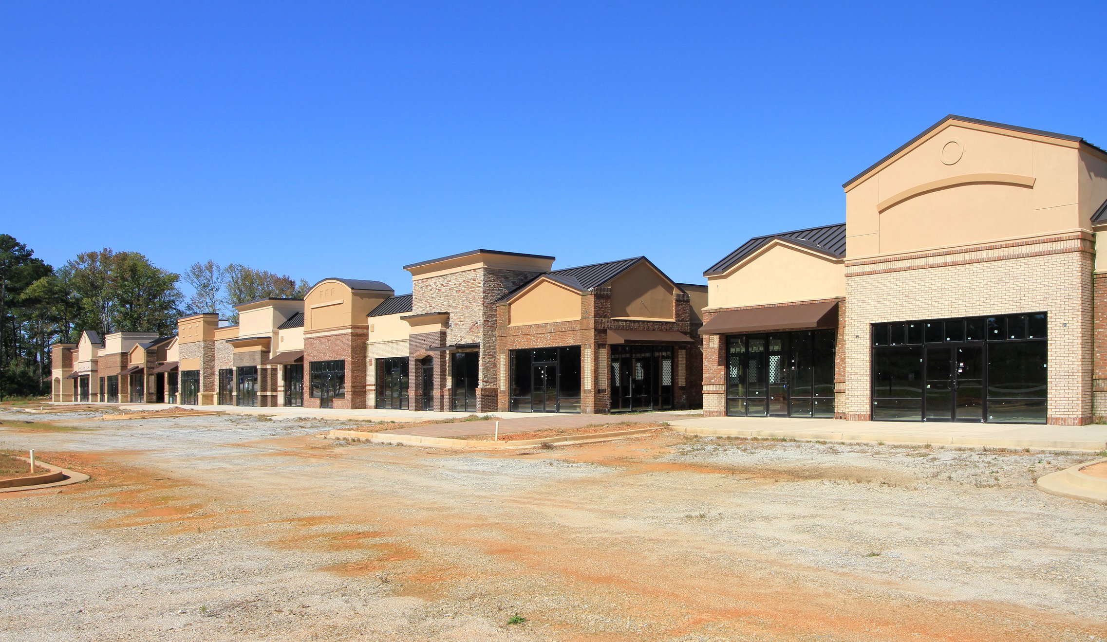 An abandoned strip mall.