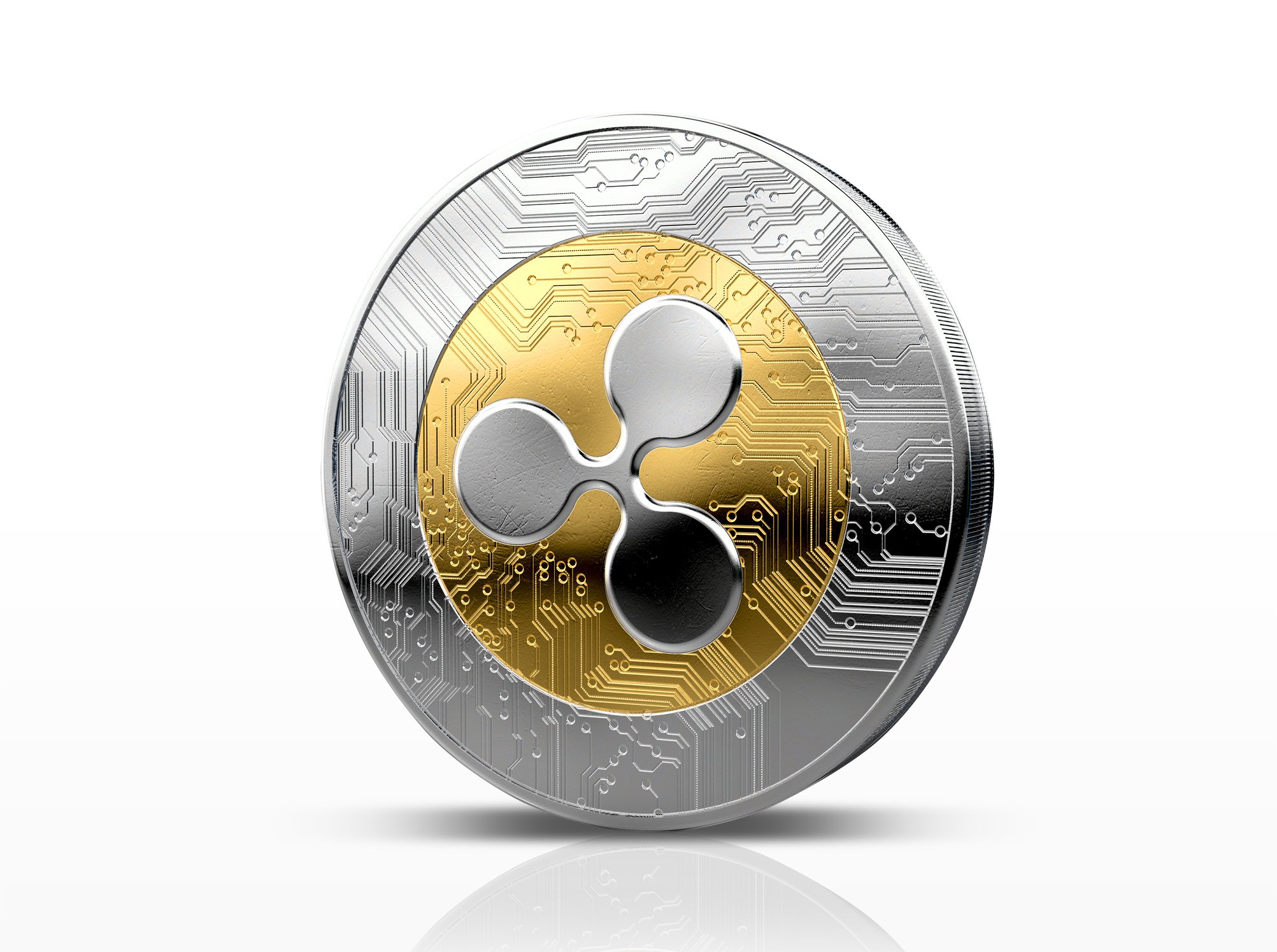 Gold and silver Ripple coin