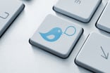 Keyboard with Twitter symbol on key