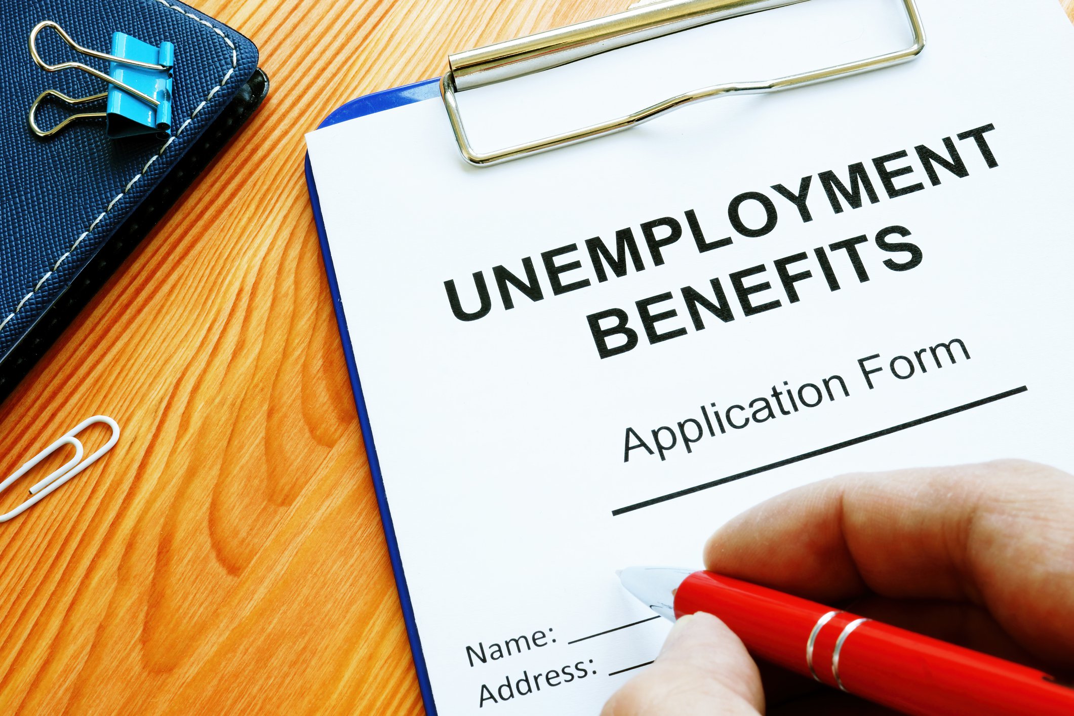 Unemployment benefits application form