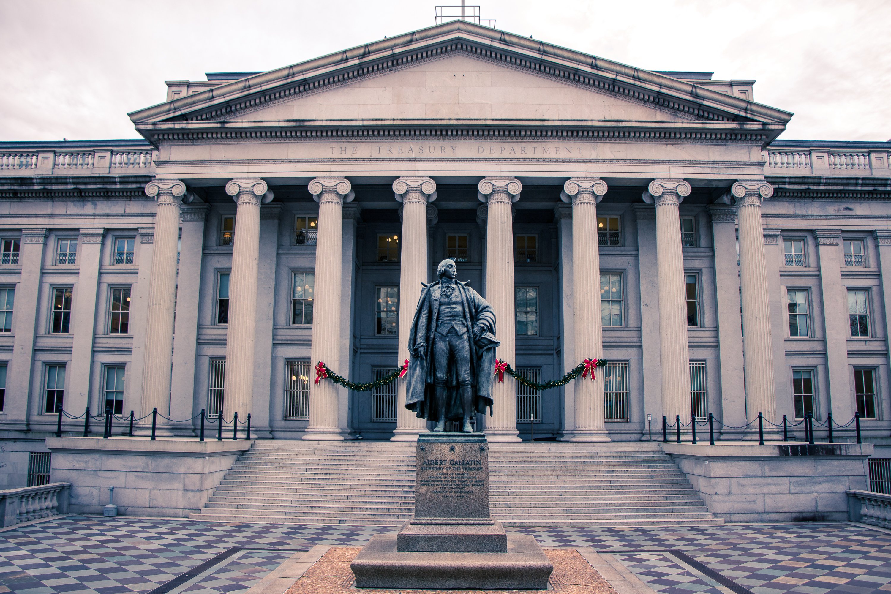 The U.S. Treasury building.