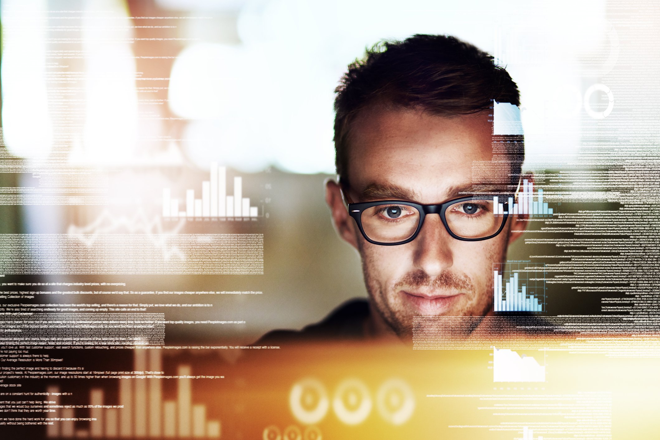 Engineer looking at software data on computer