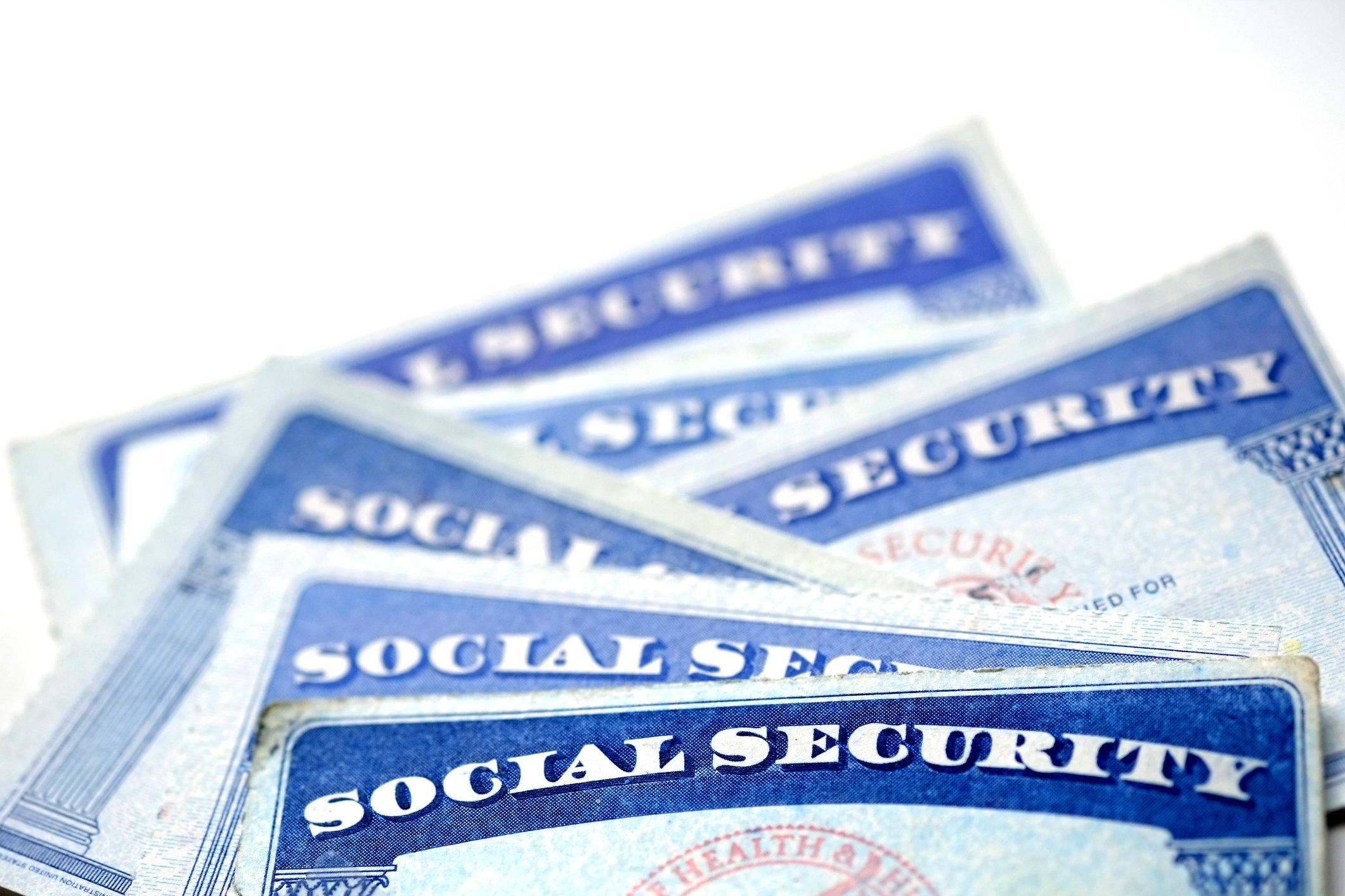A pile of Social Security cards