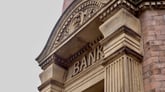 front of a bank building