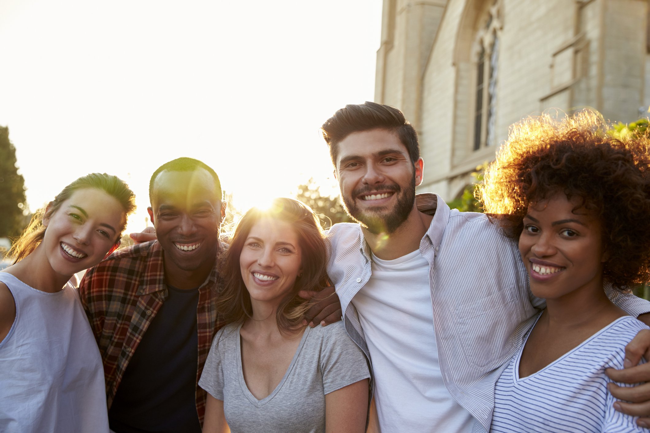Group of smiling young adults