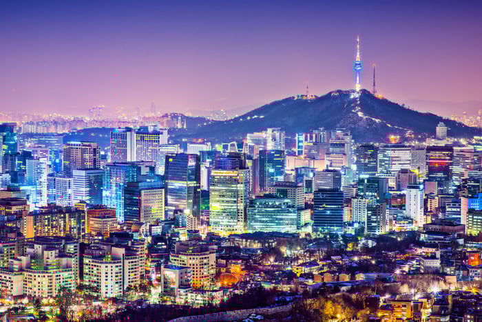 Booming economy and scenic view of city skylines