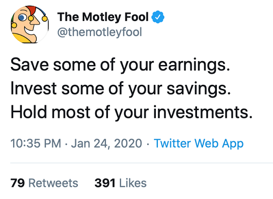 Save some of your earnings. Invest some of your savings. Hold most of your investments.